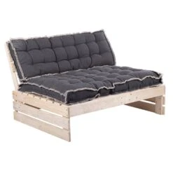 Palletkussen RAFFELED Dark Grey - 120 X 40 X 8 Cm -Tuin Verkoop rugkussen raffeled dark grey 120 x 40 x 8 cm 1000x1000 628225c3da594 l